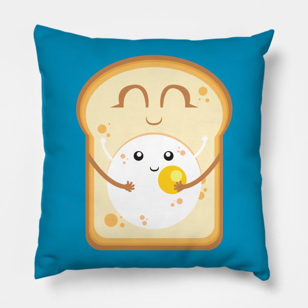 Breakfast egg toast Pillow by Alessandro Aru