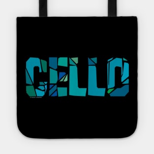 Cracked Cello Text Tote