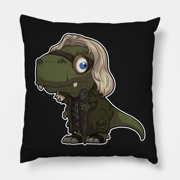 Crazy dino wizard Pillow by DinoTropolis