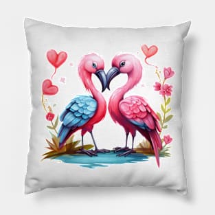 Valentine Kissing Dodo Bird Couple Pillow