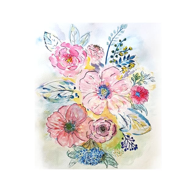 Watercolor hand paint floral design by InovArtS