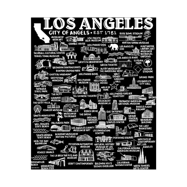 Los Angeles Map by fiberandgloss