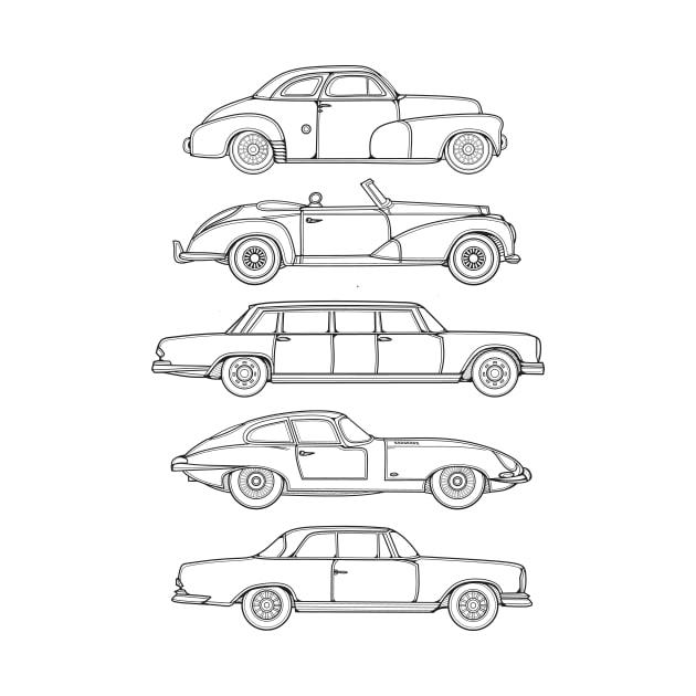 Line Art Classic Cars by milhad