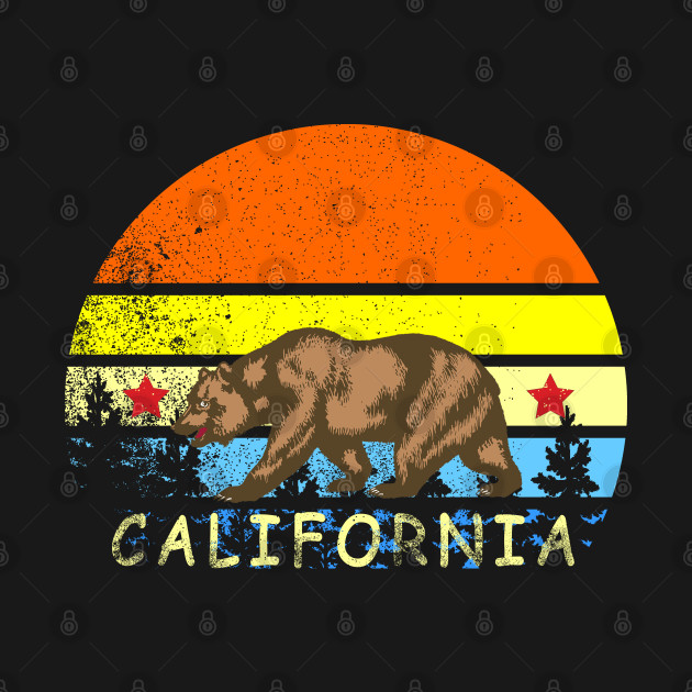 Awesome California Retro vintage Full moon Bear by S-Log