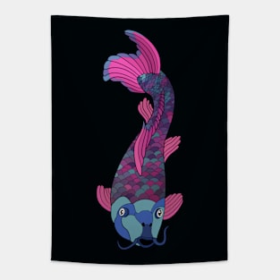 Pink Blue and Purple Koi Tapestry