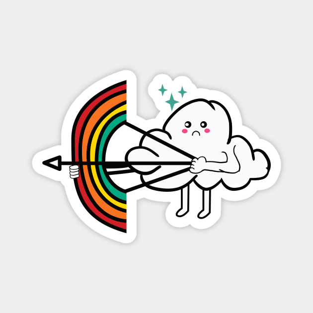 cute rainbow cloud Magnet by teemarket