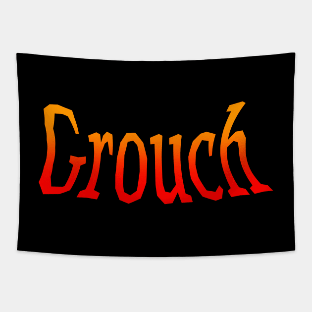 Grouch in orange and red grandient Tapestry by Comic Dzyns