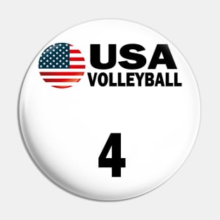 USA Volleyball #4 T-shirt Design Pin