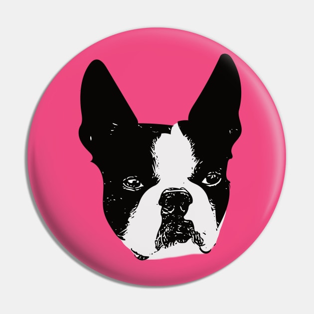 Boston Bull Terrier Face Pin by DoggyStyles