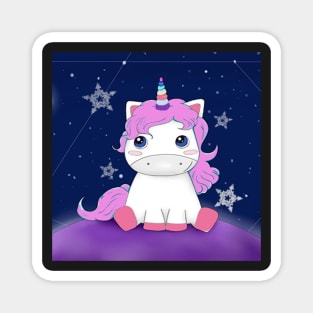 Cute Unicorn Graphic Art Galaxy Stars & Unicorns Stickers, Home Decor & Gifts Magnet