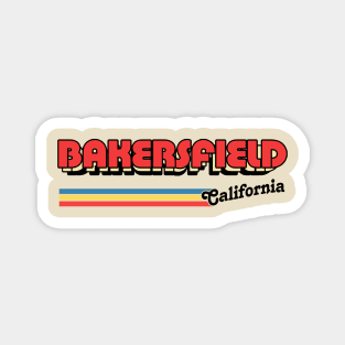 Bakersfield, CA \/\/\/\ Retro Typography Design Magnet