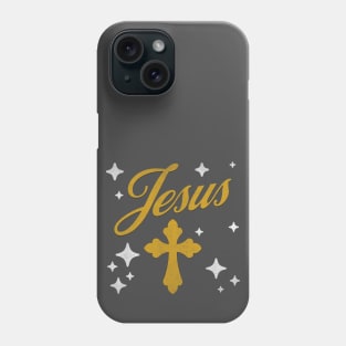 Jesus Cross Streetwear Design - Gold Phone Case