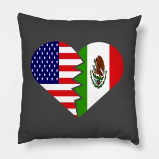 Mexico Flag USA Flag Spanish Mexico Mexican Food Latino Culture Pillow