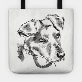 Jack Russell Terrier T-Shirt Dog Lovers Art Sketch Graphic Tee Shirt Tote