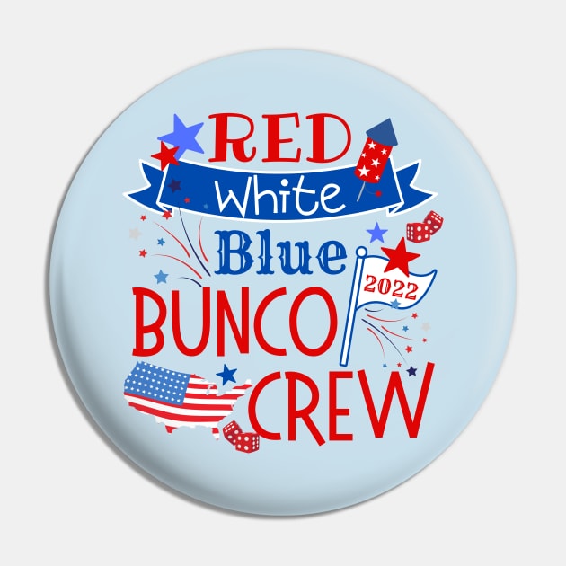 Bunco Crew Fourth of July America Patriotic Dice Game Pin by MalibuSun