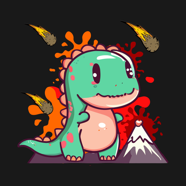 Dinosaur cute Volcan by VectX