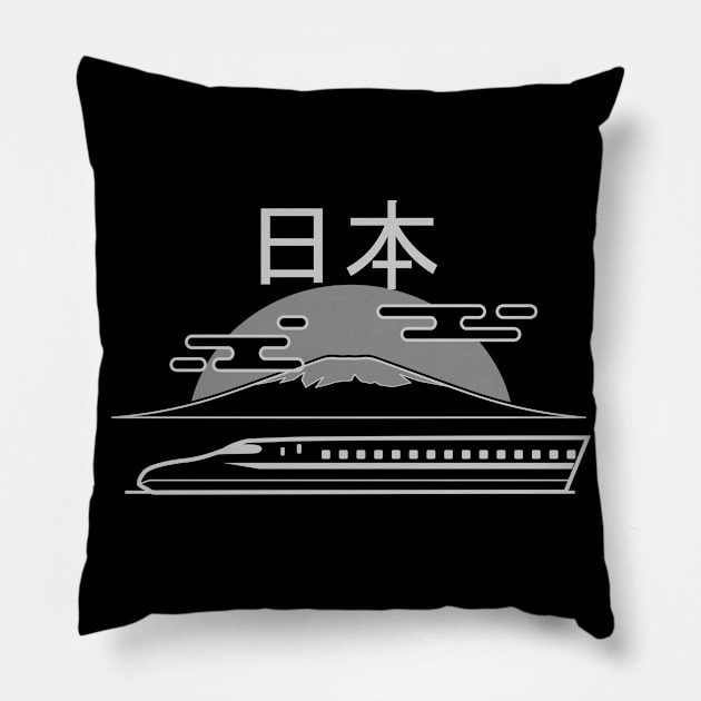 Japan Travel Club Noir Pillow by urrin DESIGN