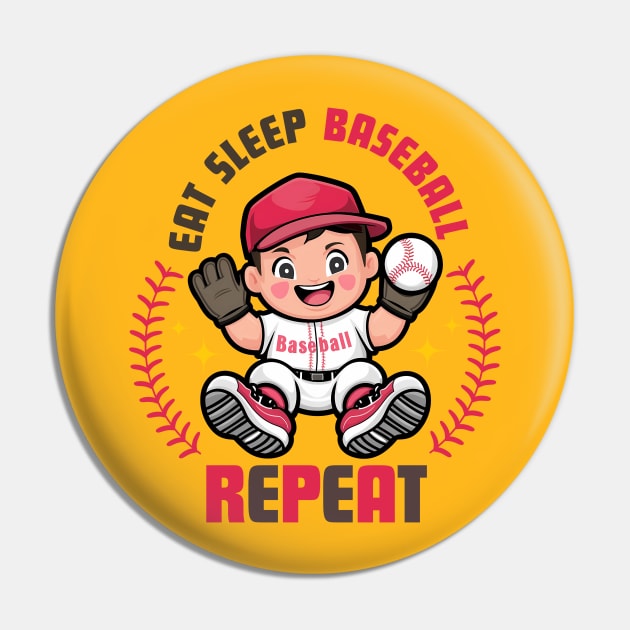Eat sleep baseball repeat Pin by Furpo Design