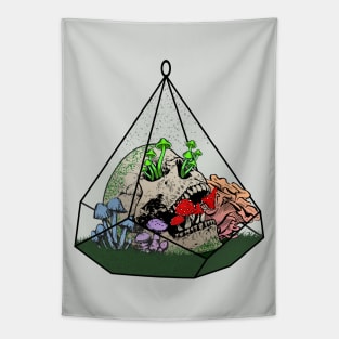 Skull and Mushroom Terrarium Tapestry