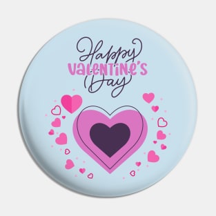 Happy Valentine's Day.Pink Heart Pin