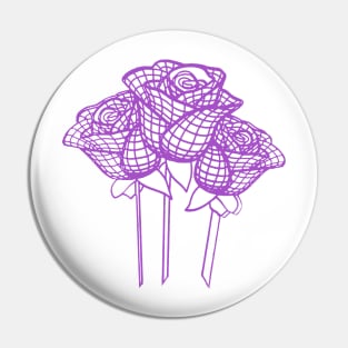 Enchanted Mesh Graphic Purple Roses Vector Pin