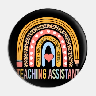 Teaching Assistant 100Th Day Of School Teacher Rainbow Pin