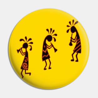 Arizona Kokopelli Tribal Flute Players Pin