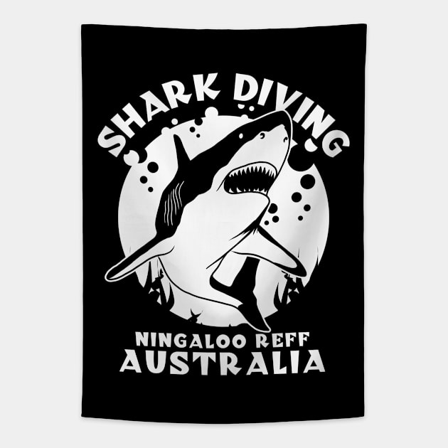 Shark Diving At Ningaloo Reef Tapestry by TMBTM