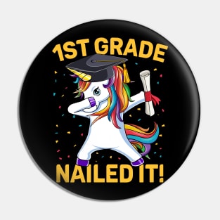 Dabbing Unicorn 1st Grade Graduation Gift Pin