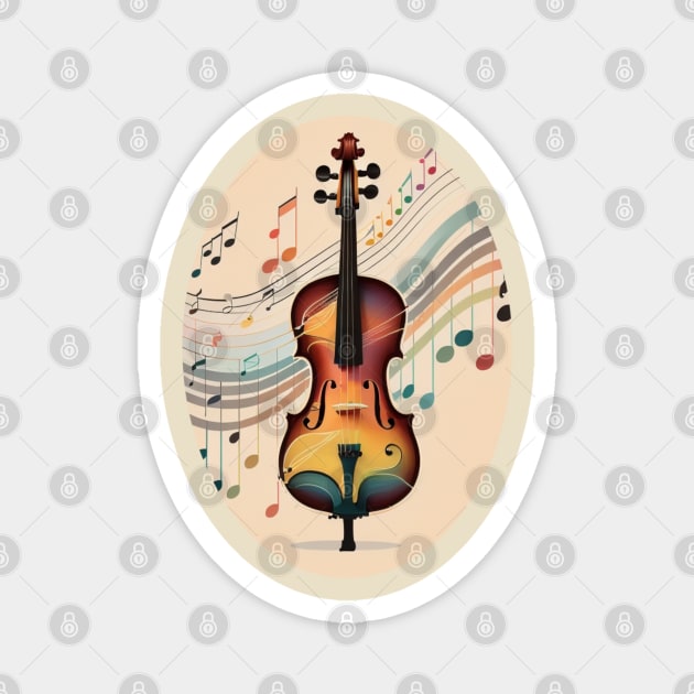 Illustrated Violin Magnet by Virshan