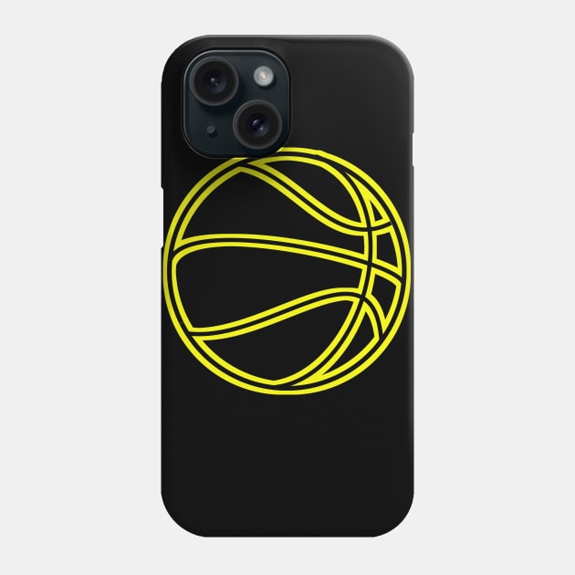 Yellow Vector Logo  - Basketball Player Workout - Motivational Sports Graphic Design - Holiday Gift Phone Case by MaystarUniverse