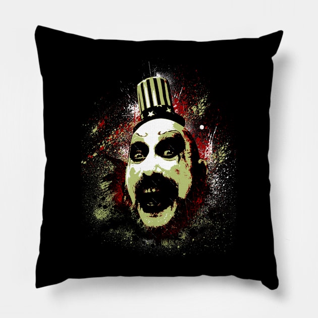 Fear the Clown Captain Spaulding Unleashed Pillow by Iron Astronaut