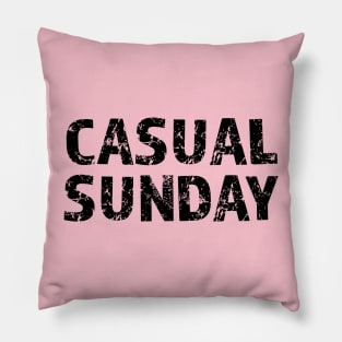 Casual Sunday Black Letters Pillow