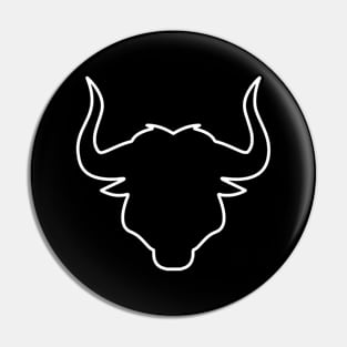 Bull portrait illustration Pin