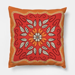 Tangerine and Watermelon Pink floral Provencal style design Pillow