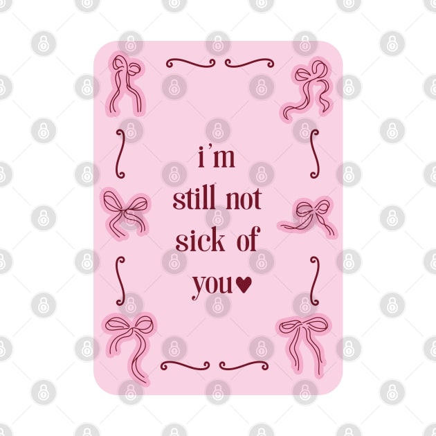 I'm still not sick of you - print with coquette red and pink bows by ArtistryWhims