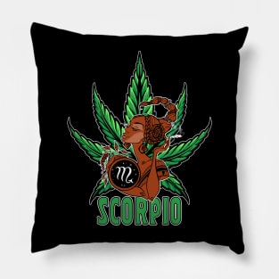 Scorpio Weed Shirt, Zodiac Cannabis, Scorpio Marijuana Shirt, Scorpio Gift, Scorpio Zodiac tee, zodiac birthday gift Pillow