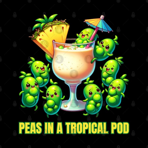 Peas in Paradise - Peas in a Tropical Pod Beach Party Tee by vk09design