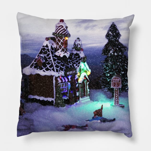 Winter Wonderland Snow Scene 2020 Pillow by ButterflyInTheAttic