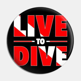 Life to Dive Sea Diver Flag Gift Pin