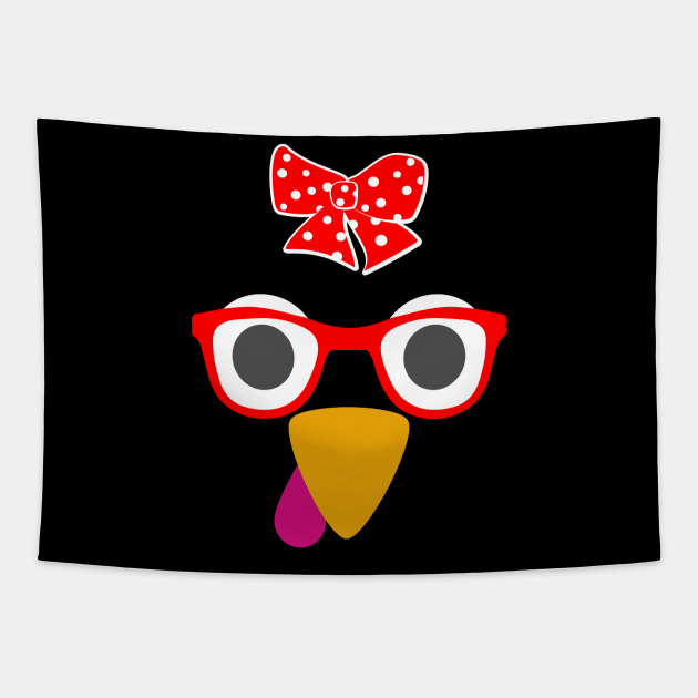 Cute Turkey Face Tapestry by 99sunvibes