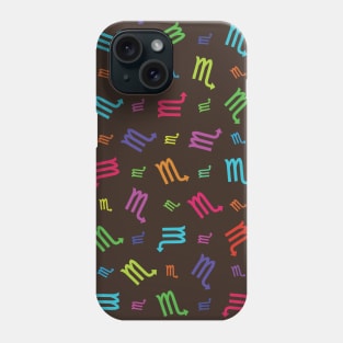 Pattern Scorpio Zodiac Sign Horoscope Astrology Symbol Brown Phone Case