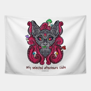 only selected afterhours clubs - Catsondrugs.com - rave, edm, festival, techno, trippy, music, 90s rave, psychedelic, party, trance, rave music, rave krispies, rave Tapestry