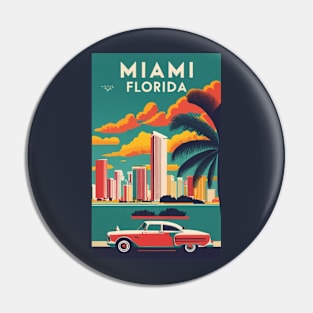 A Vintage Travel Poster of Miami - Florida - US Pin