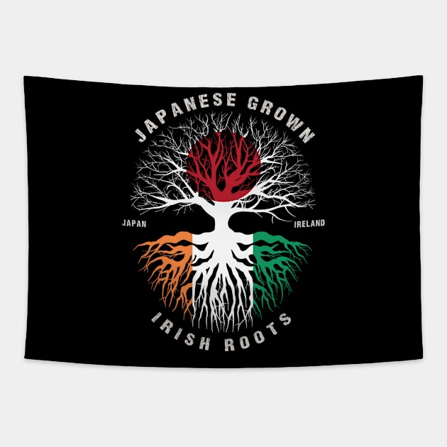 JAPANESE Grown Irish Roots Ireland Flag  - Patricks Day Tapestry by heart teeshirt