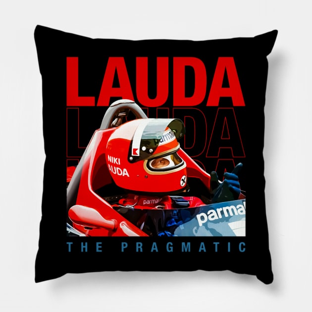 Niki Lauda Legend 70S Retro Pillow by Erianna Bee