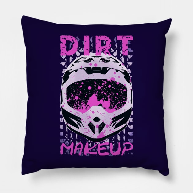 Dirt Makeup | Dirt Bike Graphic Design Pillow by TMBTM