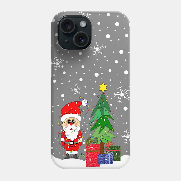 Merry Christmas Funny Santa Claus - Funny Santa Art Phone Case by SartorisArt1