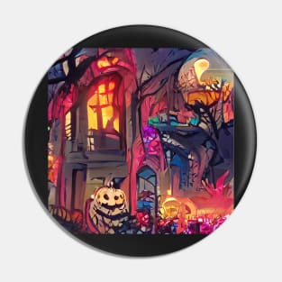 SURREAL HALLOWEEN STREET SCENE Pin