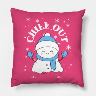 Chill Out Snowman Pillow